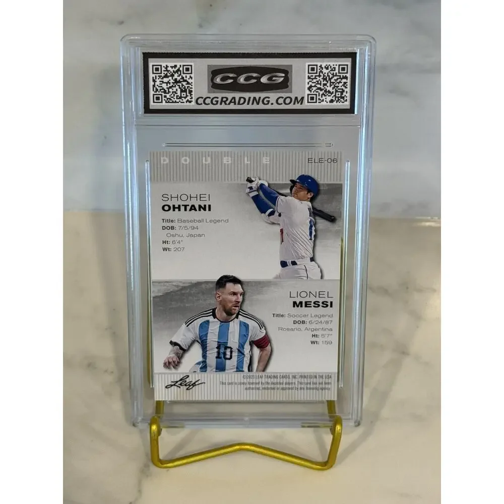 Ohtani / Messi 2023 Leaf Exclusive Legends Edition Double #ELE06 Graded Gem 10